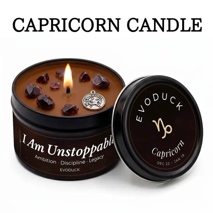 Bougie parfumée Zodiaque Scorpion, bois de santal et myrrhe, bougie d'astrologie et d'aromathérapie 