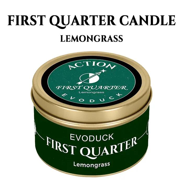 Bougie parfumée Waning Moon en cire de soja, parfum lavande, boîte en argent avec éclats de cristal 