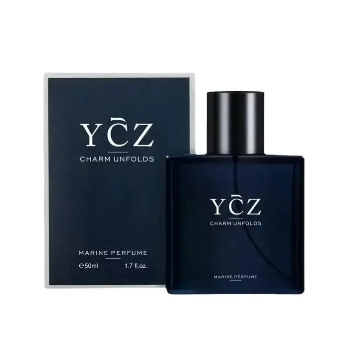 Eau de Toilette YCZ 50ml pour Homme – Parfum Boisé Naturel Longue Durée Blue Gentleman – Spray Corpo