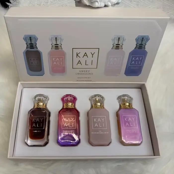 Ensemble de parfums miniatures 40 ml, 4 x 10 ml, vanille sucrée, bonbons, guimauve, rose, eau de par