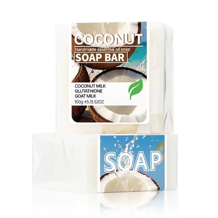 Savon hydratant au lait de coco, Savon nettoyant éclaircissant au glutathion, Savon nettoyant nourri