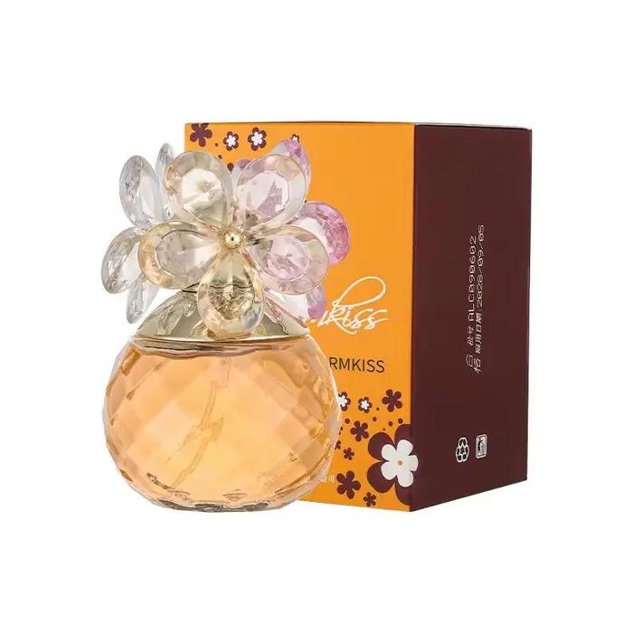 Parfum pour femme 60ml avec capuchon fleur en cristal, Happy Flower Water, parfum longue durée, élég