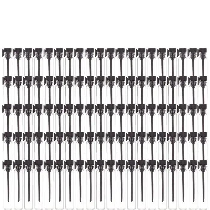100 pièces + 10 accessoires échantillon de parfum rechargeable en verre de 1 ml avec 100 flacons com