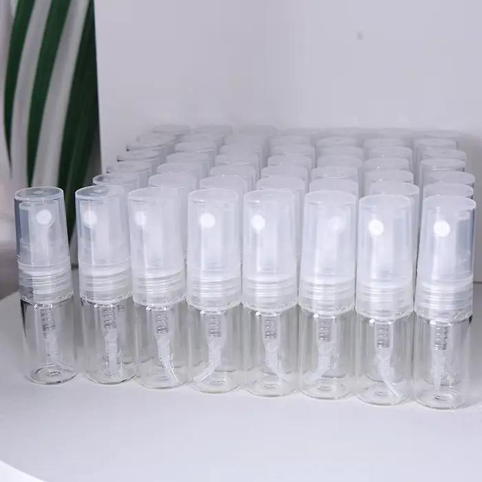 Sous-bouteille de parfum en verre transparent de 2ml, 50 pièces/lot, paquet d'essai d'échantillon, r