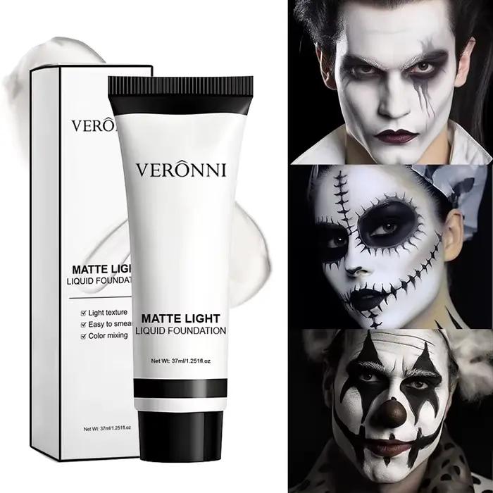 Fond de teint professionnel blanc pour le visage, imperméable, finition mate, pour la photographie, 
