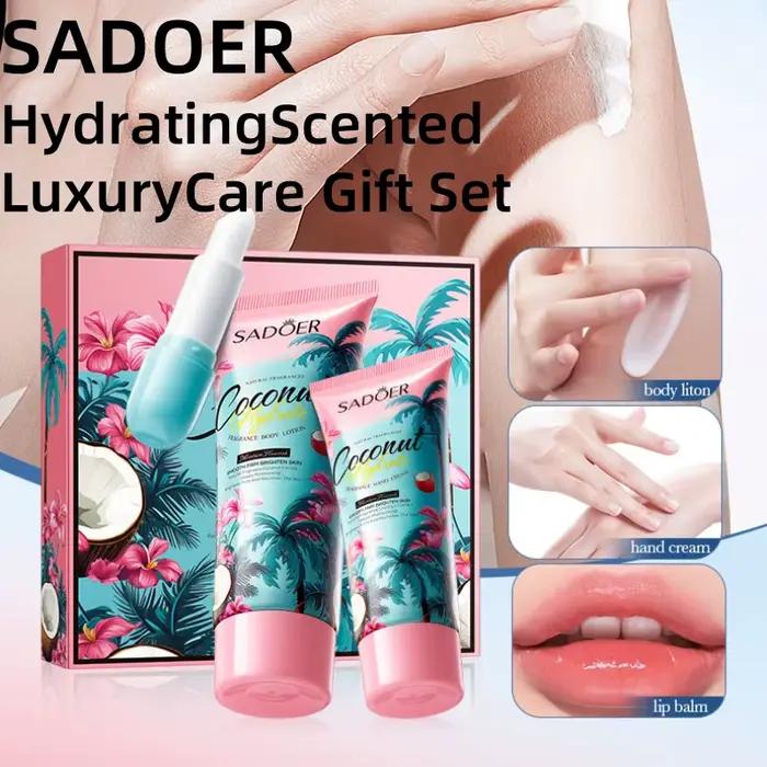 Coffret cadeau de luxe Sadoer à la fragrance d'eau de coco, comprenant une lotion pour le corps 100g
