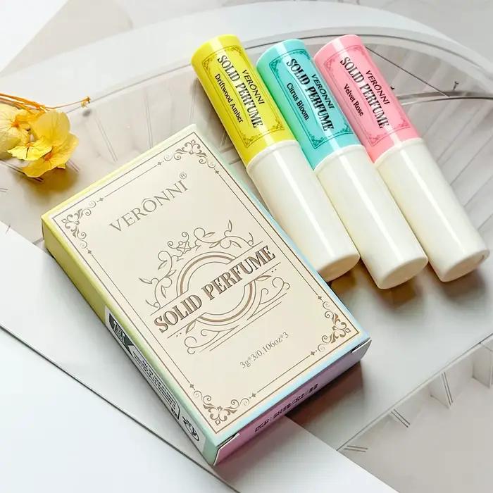 3 bâtons de parfum solides - Parfum longue durée, naturel et frais, baume solide portable pour les r