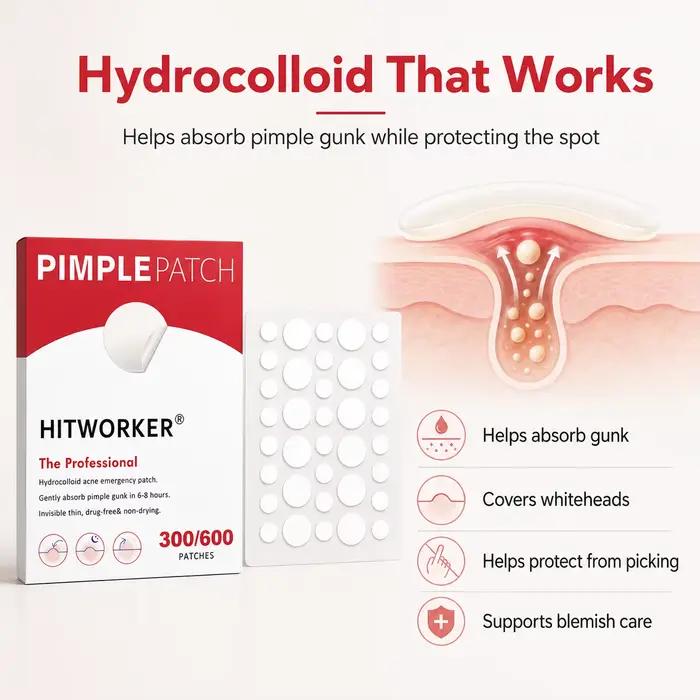 Patch anti-acné en hydrogel rond