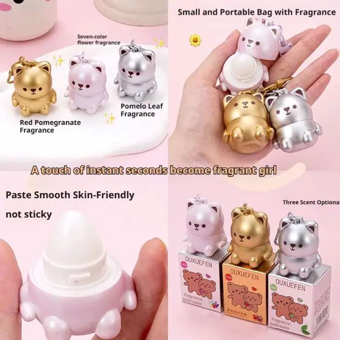 Parfum solide en forme d'ours mignon pour fille et femme