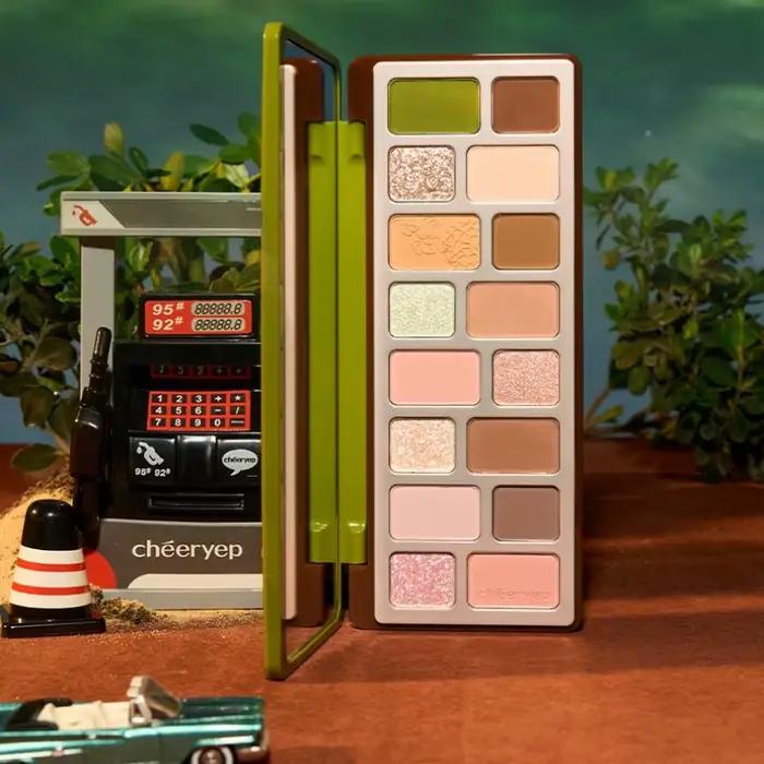 Coffret maquillage Cheeryep Qianyan printemps/été comprenant une palette de 16 fards à paupières et un blush