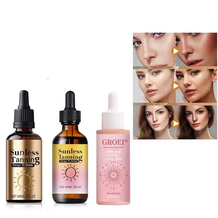 Gouttes autobronzantes sérum d'eau peau naturelle sans soleil accélérateur extérieur prévenir la sécheresse bronzage naturel stimulant ou visage corps