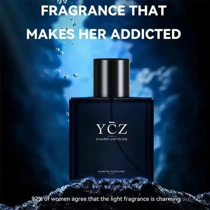 Eau de Toilette YCZ 50ml pour Homme – Parfum Boisé Naturel Longue Durée Blue Gentleman – Spray Corporel pour Hommes Arabes Mûrs en Amoureux