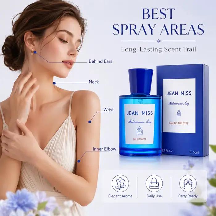 EDT Parfum Homme Femme Agrumes Océaniques 50ml Méditerranéen Longue Durée Eau de Toilette Fraîche Usage Quotidien Marque Parfumée