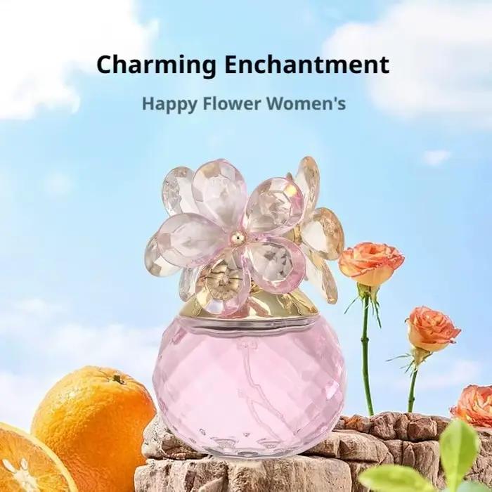Parfum pour femme 60ml avec capuchon fleur en cristal