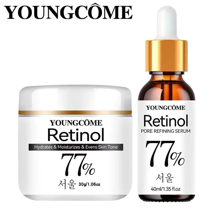 Ensemble de crème sérum pour le visage raffermissant au rétinol, Anti-âge, élimination des rides, ridules, réparation, blanchiment de la peau, éclaircissant, hydratant