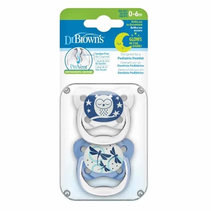 Sucette Nocturne Dr. Brown's Prevent Bleu  0-6M