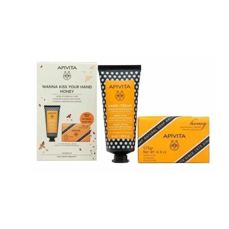 Apivita  Crème Pour Les Mains AAu Miel  50g + Savon Solide Naturel 125g