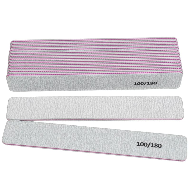 Tampon de lime à ongles gris 100/180, carré droit, Lime a Ongle, limes de ponçage pour manucure, dis