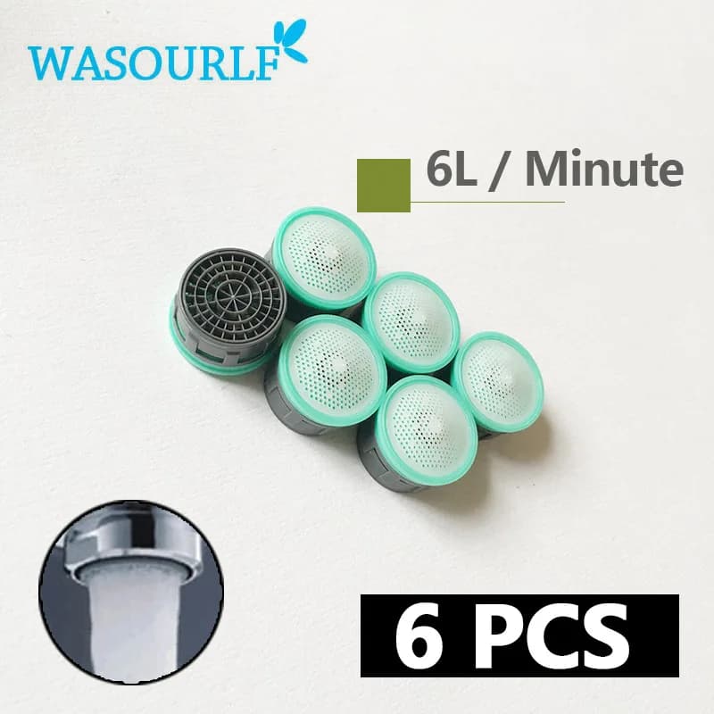 WASOURLF 6 pièces économie d'eau robinet aérateur 4L 6L 8L M24 mâle M22 femelle filetage robinet bec