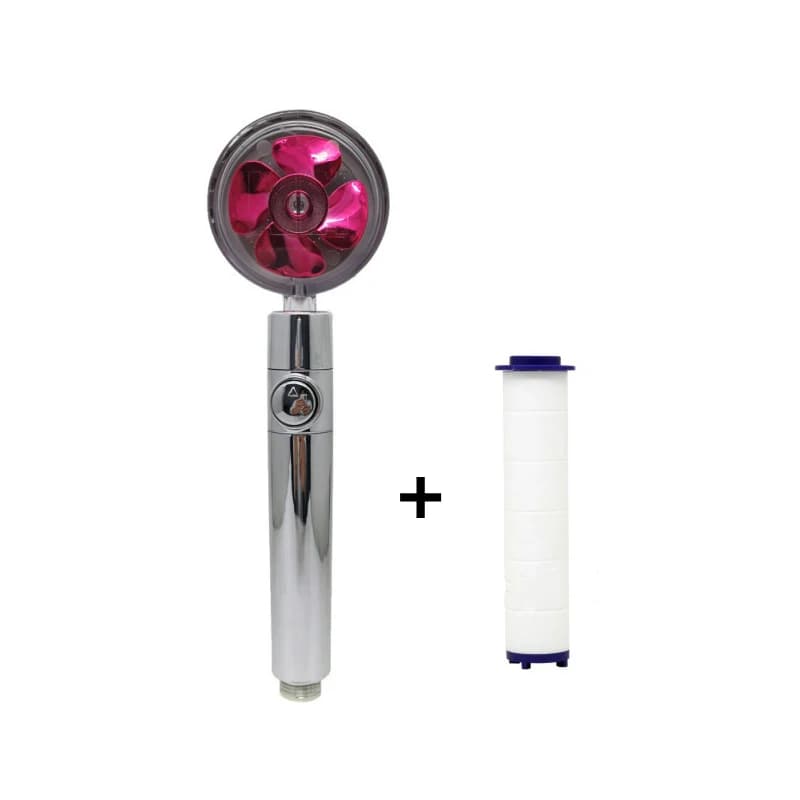 Pommeau de douche économie d'eau débit 360 degrés rotatif avec filtre et ventilateur ABS pluie haute