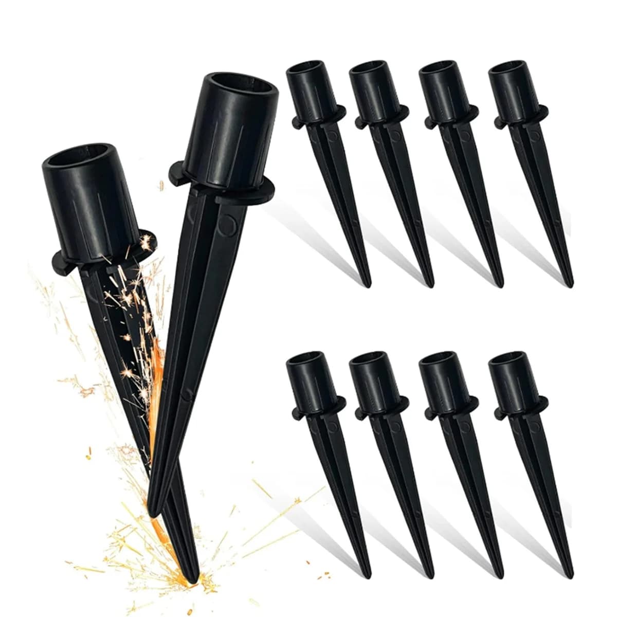 A04I 10 paquets de piquets de remplacement en métal pour lampes solaires extérieures, remplacement d