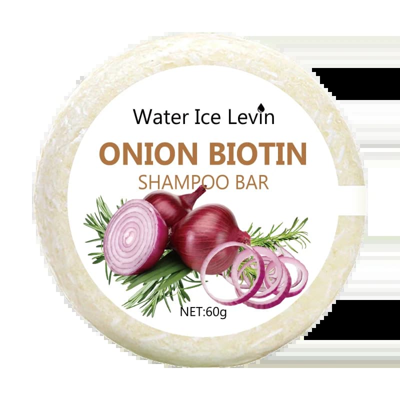 Savon shampooing à la biotine et à l'oignon 60g pour le soin du cuir chevelu et des cheveux, hydrate