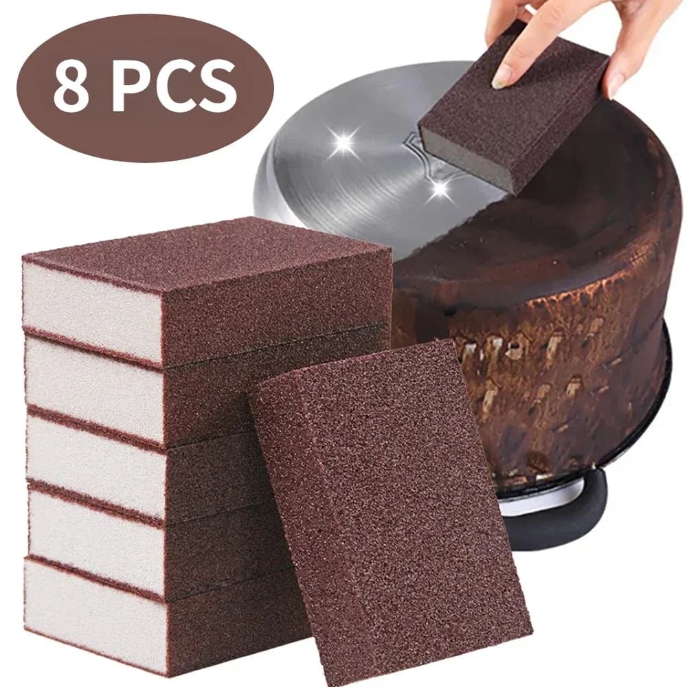 Gomme éponge Nano carborundum, 1 à 8 pièces, brosse de nettoyage de la rouille pour Pot de cuisine, 