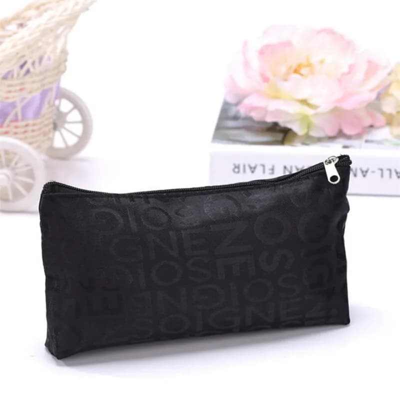 Sac à cosmétiques portable avec fermeture éclair pour femme, trousse de maquillage, trousse de beaut