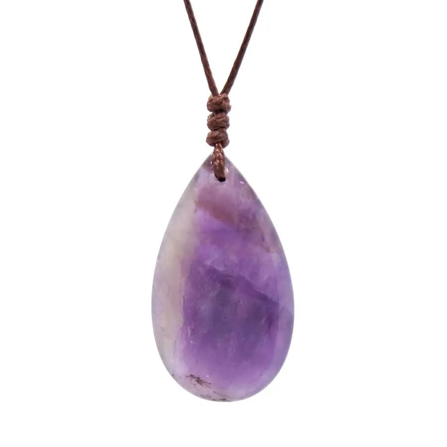 Collier pendentif en pierre de goutte d'eau en cristal pour femmes, améthyste naturelle, Quartz Rose
