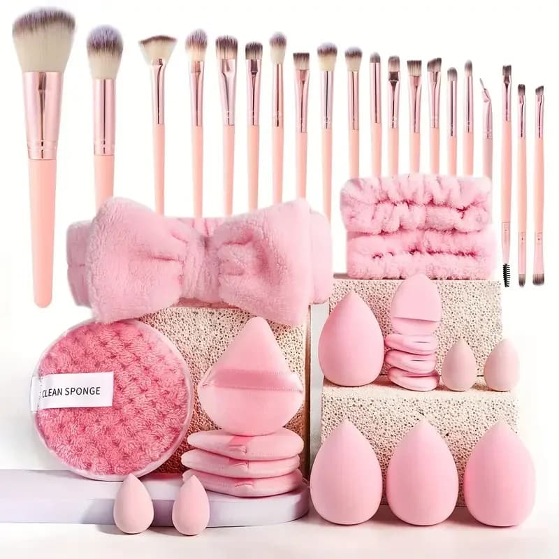 Kit de maquillage rose 20/40, ensemble complet de pinceaux de maquillage, grand ensemble comprend de