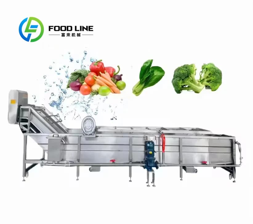 Ligne de production de blanchiment et de lavage du brocoli, machine à laver à bulles pour nettoyer l