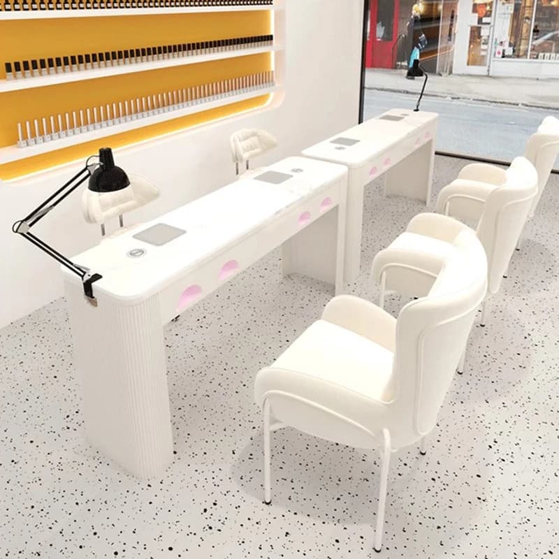 Table à ongles multifonctionnelle française, Table de manucure professionnelle de luxe moderne et mi