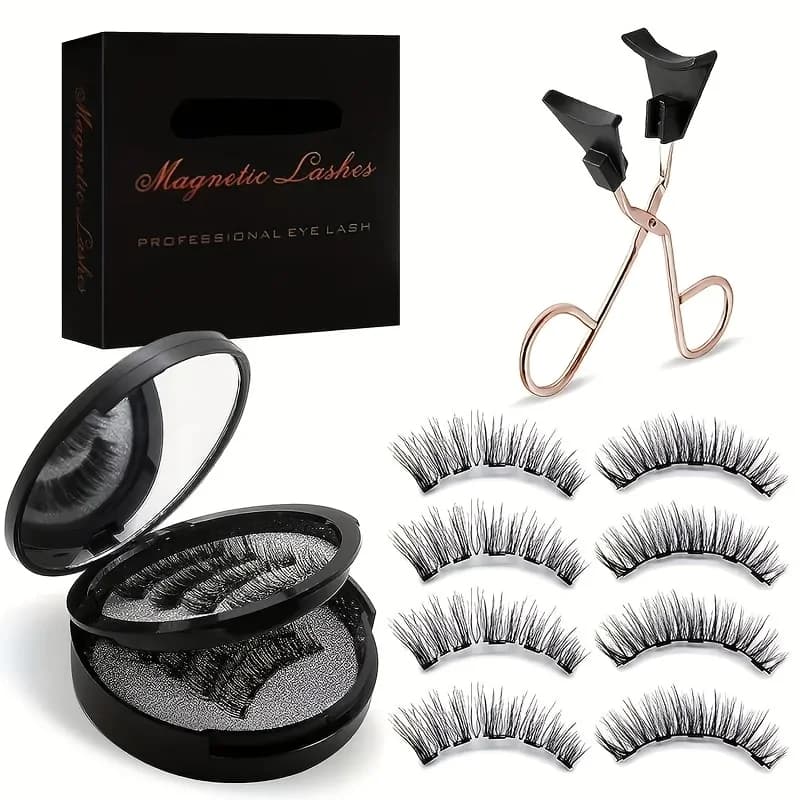 8 pièces Kit de cils magnétiques faux cils naturels Kit d'extension de cils imperméable réutilisable