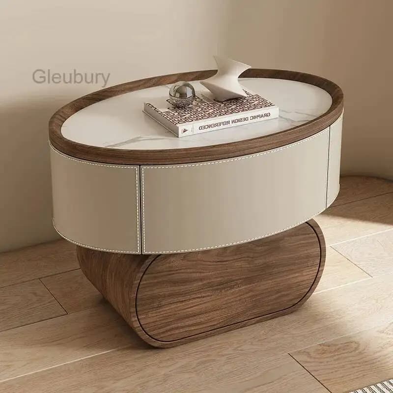Tables de chevet modernes et créatives, style crème, avec rangement, tables de nuit tendance, esthét