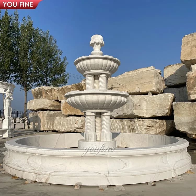 Grande fontaine d'eau en marbre pour jardin de parc en plein air