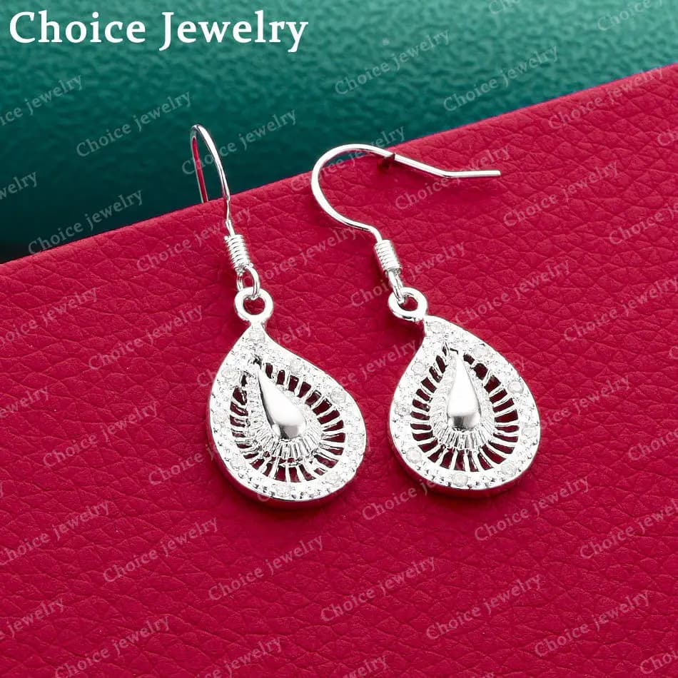 Boucles d'oreilles rondes creuses en argent Sterling 925 pour femmes, bijoux à la mode, accessoires 