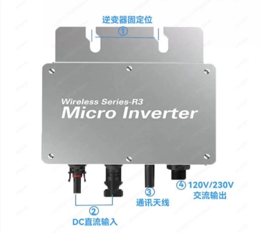 Micro-onduleur solaire photovoltaïque connecté au réseau WVC-400W avec MPPT intégré et Wi-Fi pour té