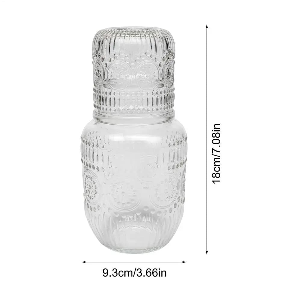 Carafe et verre à eau de 550 ml, ensemble carafe et verre à eau avec motif flocon de neige, carafe e