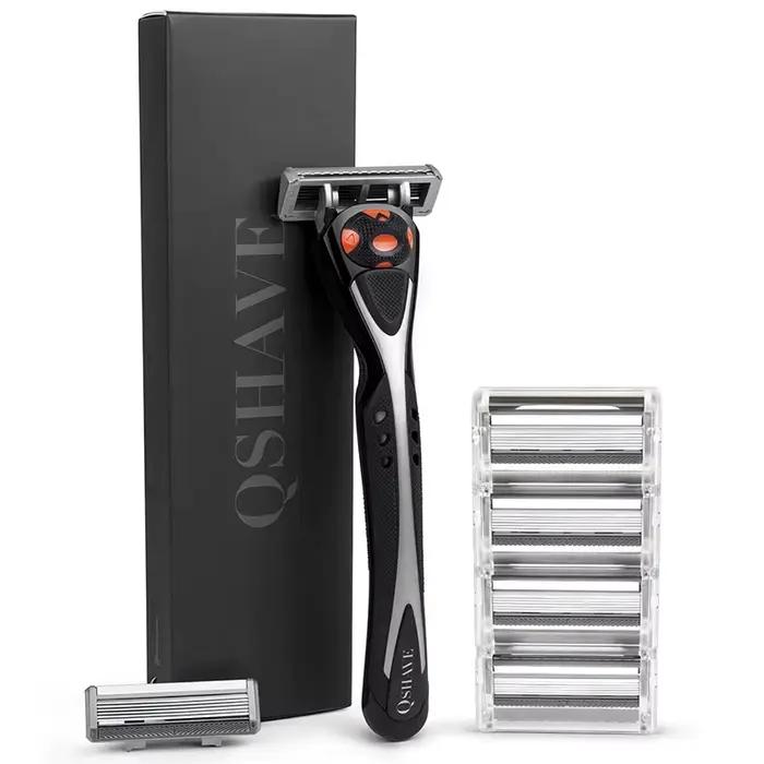 QSHAVE Black Spider Man – grand rasoir manuel (1 manche, 6 lames X6)