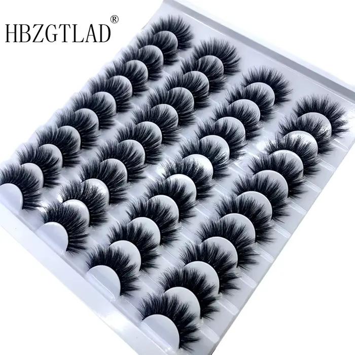 AMSDCN nouveaux 16/20 paires de cils 100% vison étendent naturellement et dramatiquement les faux ci