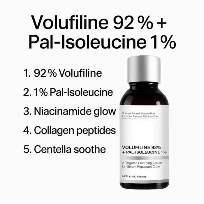 3Pcs Volufiline 92% + Pal-Lsoleucine 1% Niaciamide Essence pour le visage, soin hydratant, éclaircis