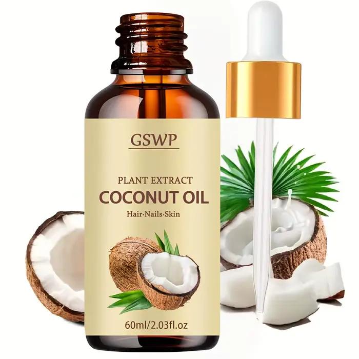 L'huile de noix de coco GSWP est idéale pour prendre soin des cheveux secs et emmêlés, nourrir les o
