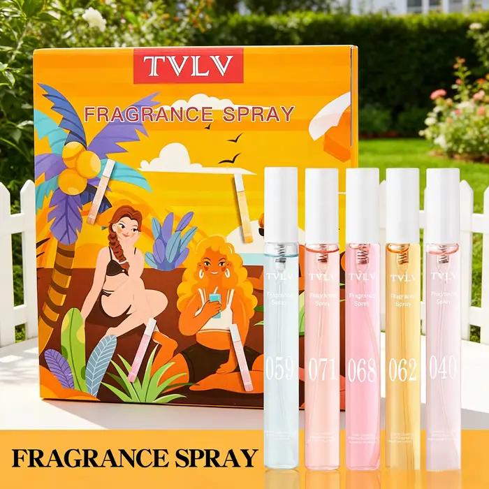 Ensemble de 5 mini-sprays parfumés - Format voyage portable, parfum d'été rafraîchissant longue duré