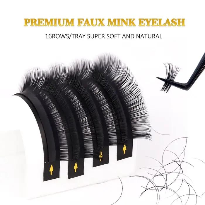 Lashprofessor-Extensions de cils en faux vison, doux, naturels, individuels, coréen, Pbt, volume rus