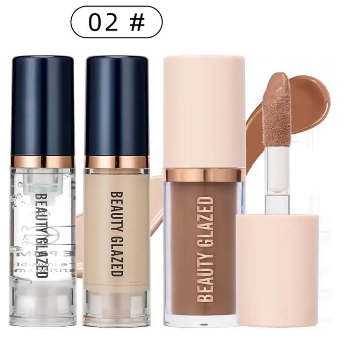 BEAUTY GLAZED – ensemble de maquillage pour le visage, fond de teint liquide + apprêt + Contour liqu
