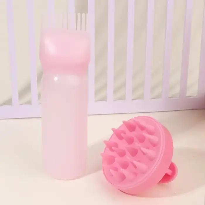Brosse à shampoing en Silicone, peigne de Massage du cuir chevelu, applicateur d'huile de teinte, bo