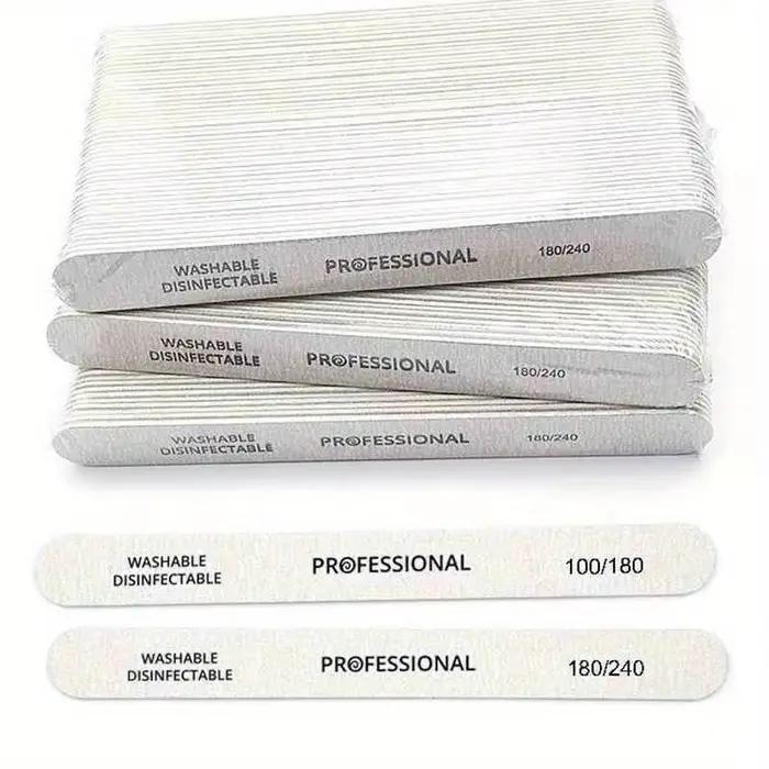 10/25/50 pièces lime à ongles 100/180/240 bloc tampon de ponçage en bois pédicure manucure UV Gel ve