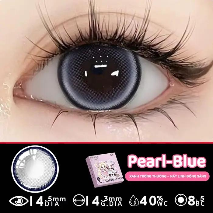 OVOLOOK - 2 paires de lentilles de contact colorées effet nacré bleu brillant, lentilles sandwich sû