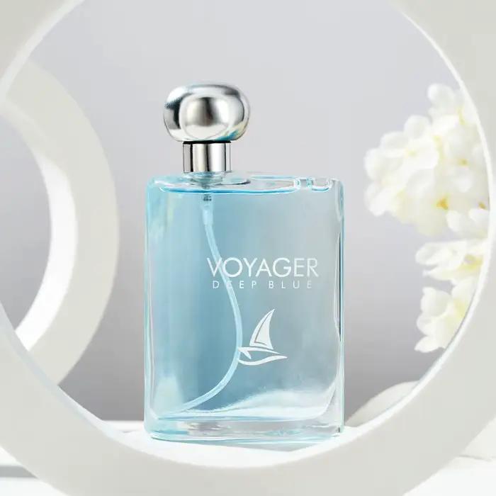 Parfum longue durée Voyager 100ML 3.4FL.OZ pour homme, Eau de Parfum boisée aquatique pour homme, Cologne musquée au cèdre, Spray de parfum pour homme
