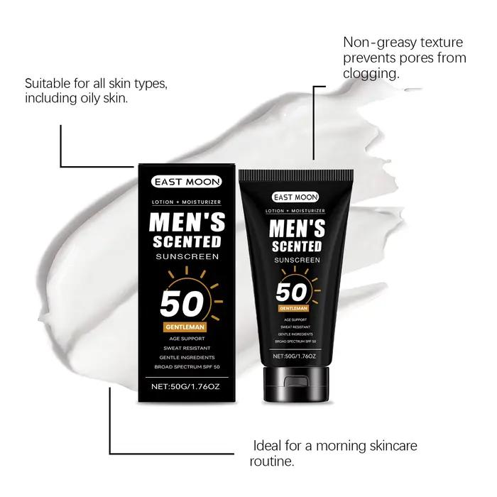 Crème solaire hydratante pour hommes SPF 50 Protection UV